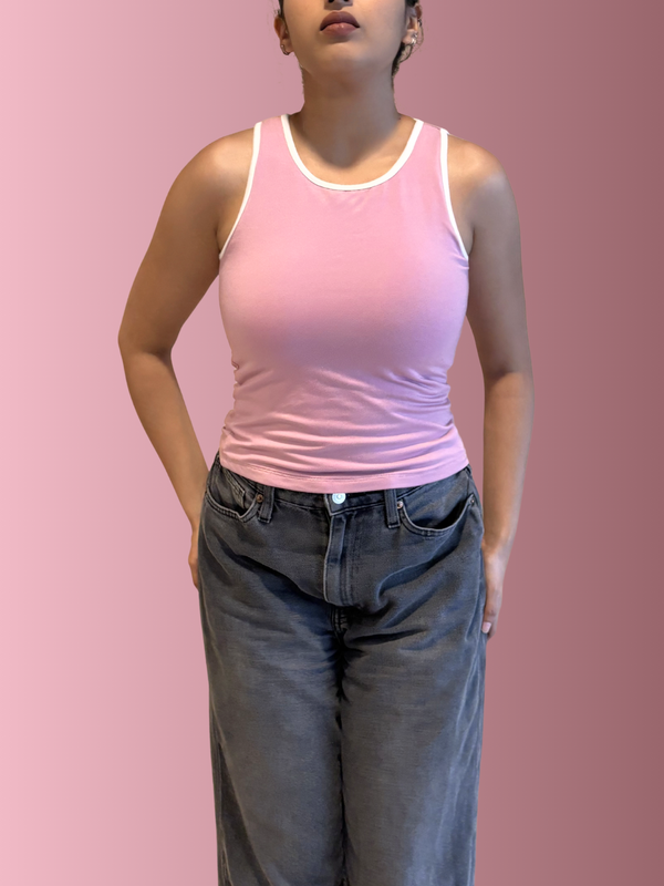 Delulu Pink - High Neck Brami Tank